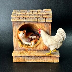 Lowell Davis Right Church Wrong Pew Cat Kittens Hen Figurine 1982 Ltd Ed 4000